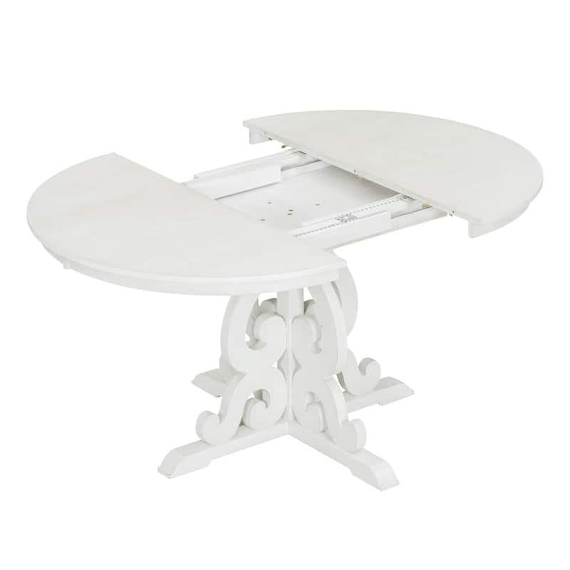 Extendable Table with a 16-inch Leaf and 4 Upholstered Chairs
