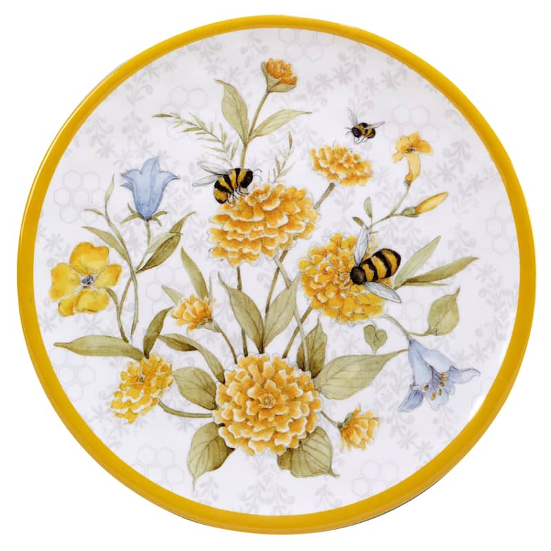 Certified International Bee Sweet 12-Piece Melamine Dinnerware Set, Service for 4