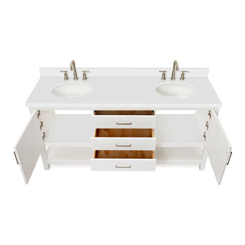 Ariel R073DWQOVO Bayhill 73" Free Standing Double Basin Vanity Set