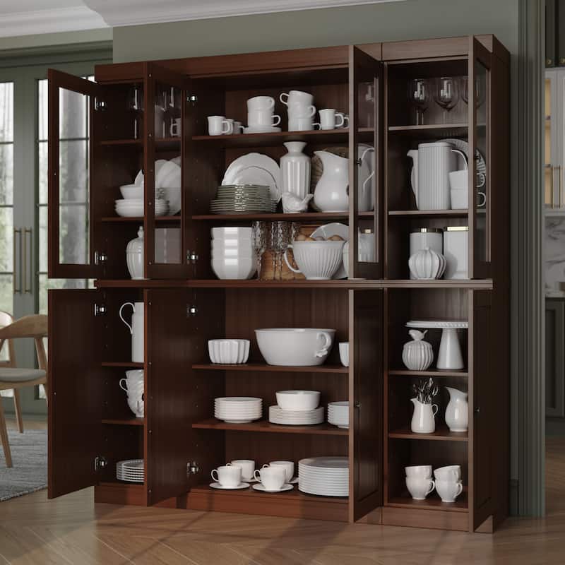 Palace Imports 100% Solid Wood 65" Kitchen China Pantry Cabinet - 65" x 71.5"