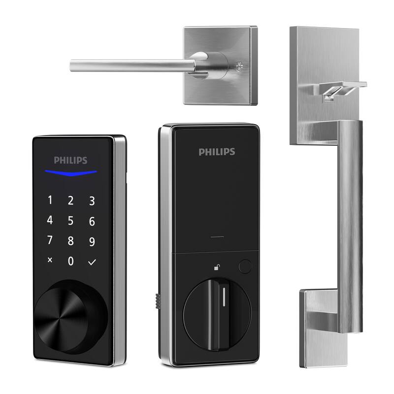 Philips Bluetooth Touchscreen Smart Deadbolt with Handle Set - Satin Nickel