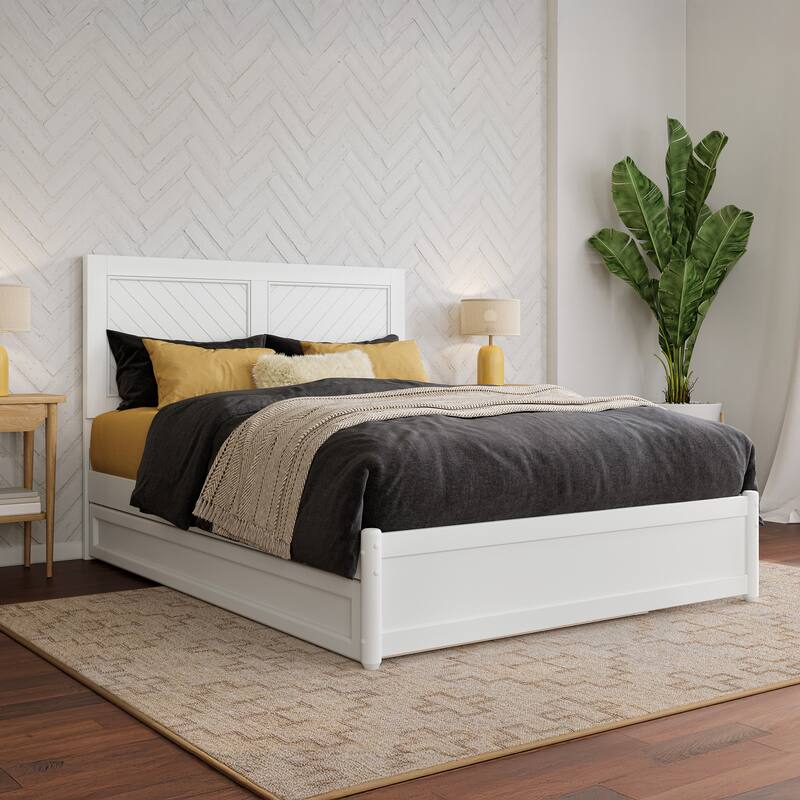 Clayton Platform Bed with Panel Footboard and Twin Trundle