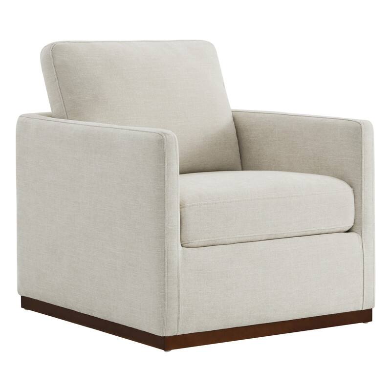 Spruce & Spring Modern Swivel Accent Chair with Wooden Base