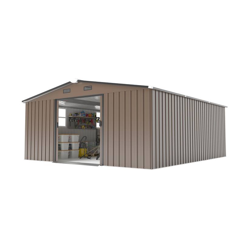10*12ft 0.25mm Steel Plate, Surface Protective Film, Two Daylight Windows, Two Colors Can Be Freely Selected Storage Sheds