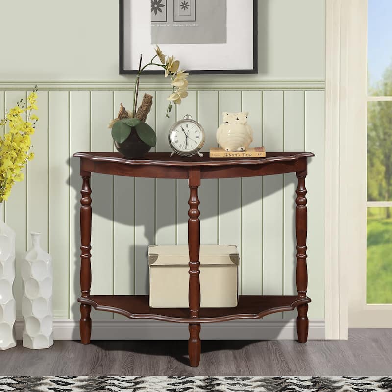 Retro Circular Curved Half-Moon Console Table