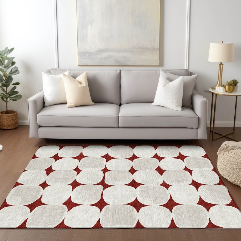 Machine Washable Indoor/ Outdoor Chantille Modern Puffy Rug