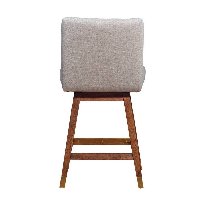 Full Back Swivel Counter Height Bar Stool with Armrest and Foam Cushion Seat Wood Frame for Kitchen