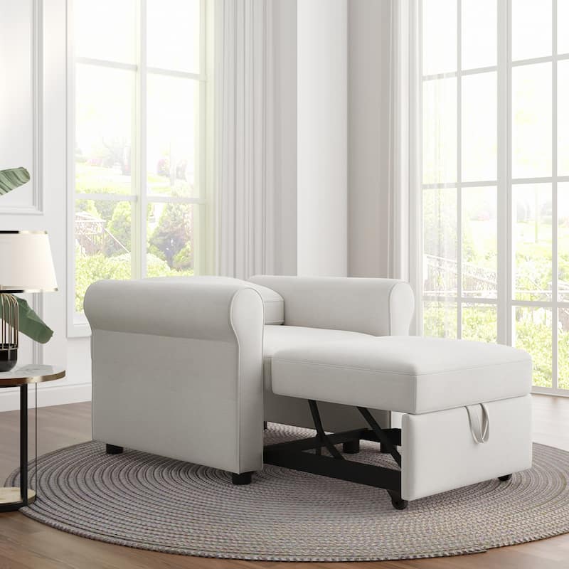 Livingroom Accent Chair 3-in-1 Convertible Sleeper Sofa Chairs Bed Arm Chairs Pull-out Sofa Lounge Chairs Adjust Backrest Chaise