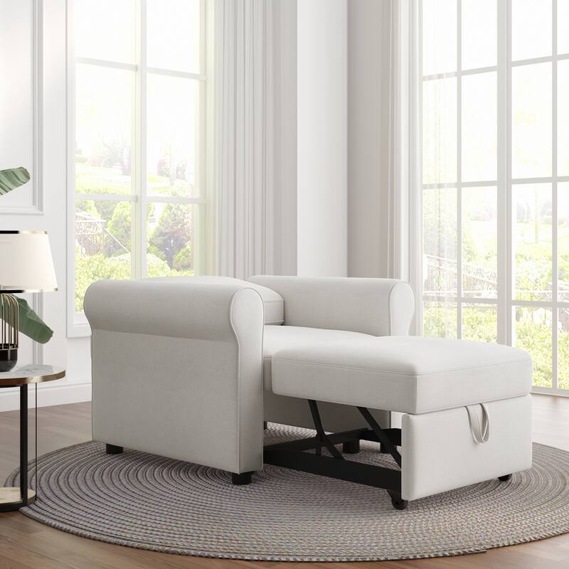 Roomfitters 3-in-1 Convertible Sofa Bed Chair with Adjustable Backrest, Sleeper Lounger and Single Bed, Modern Design
