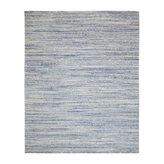 Shahbanu Rugs Blue Variegated Design Hand Loomed Pure Wool Modern ...