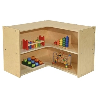 Contender Bookshelf With Storage Compartment, Kids 2 Corner Display Shelves unit Organizer for Playroom, Home school