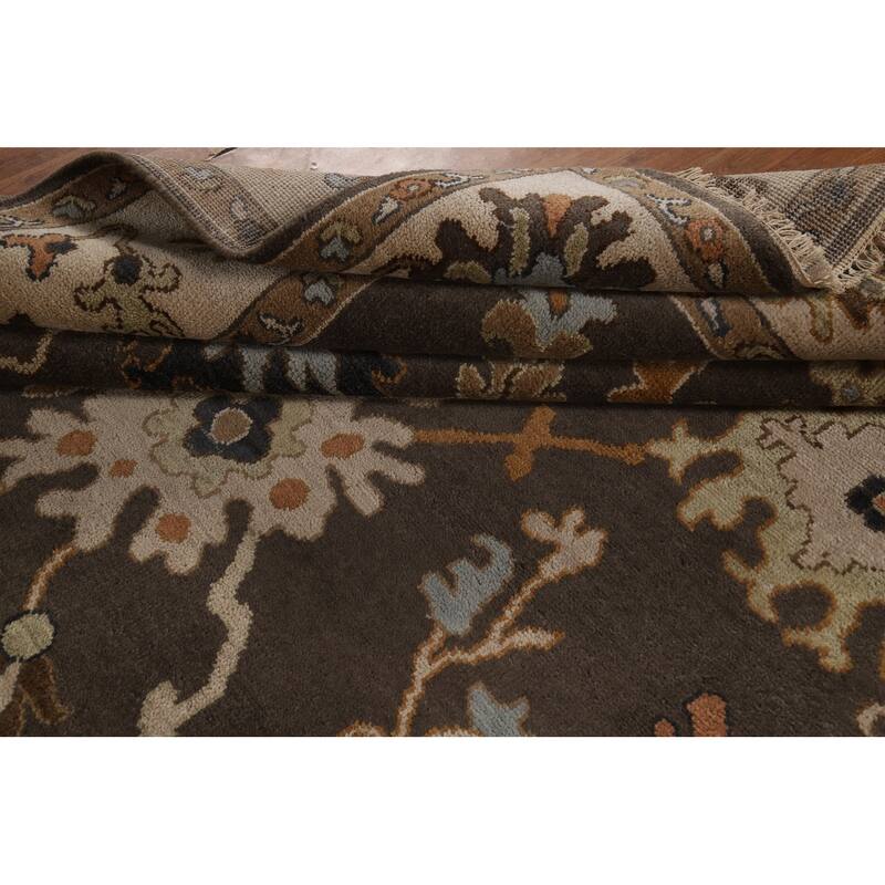 Brown Oushak Oriental Area Rug Handmade Wool Carpet - 8'9"x 11'9"