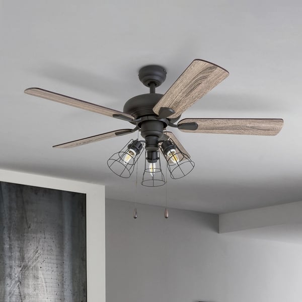 slide 2 of 8, The Gray Barn Rugaard 42-inch Bronze 3-light LED Ceiling Fan