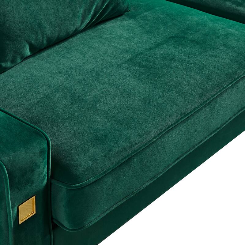 Green Chesterfield Sofa, Velvet Loveseat Sofa, Long Upholstered Sofa