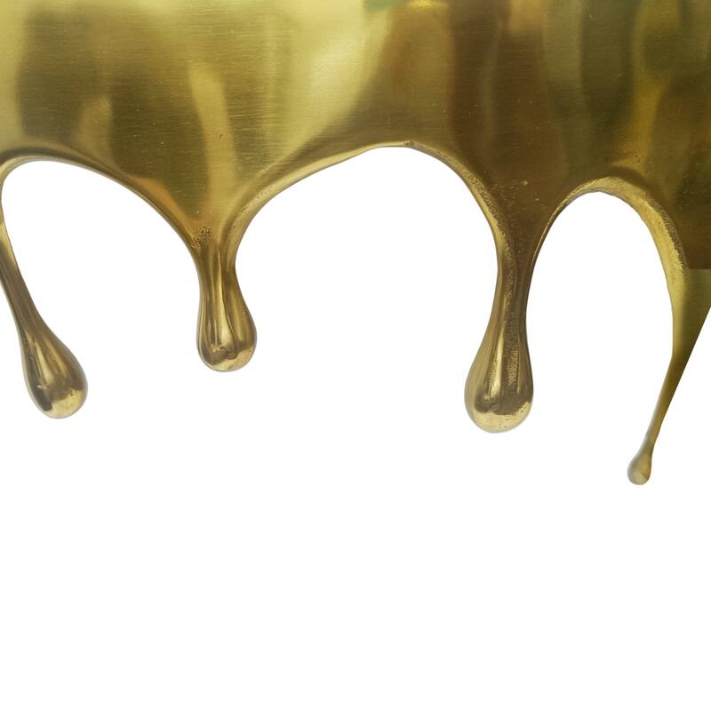Capri Sofa Console Table 36.25 Half Moon Glass Top Melting Drip Design
