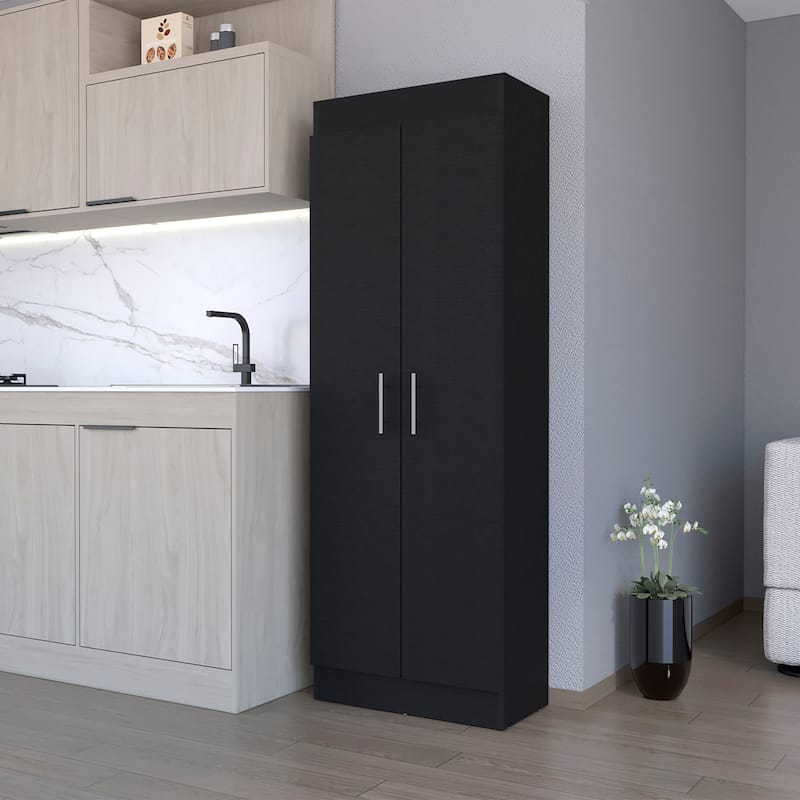 White 5-Shelf Storage Pantry Cabinet