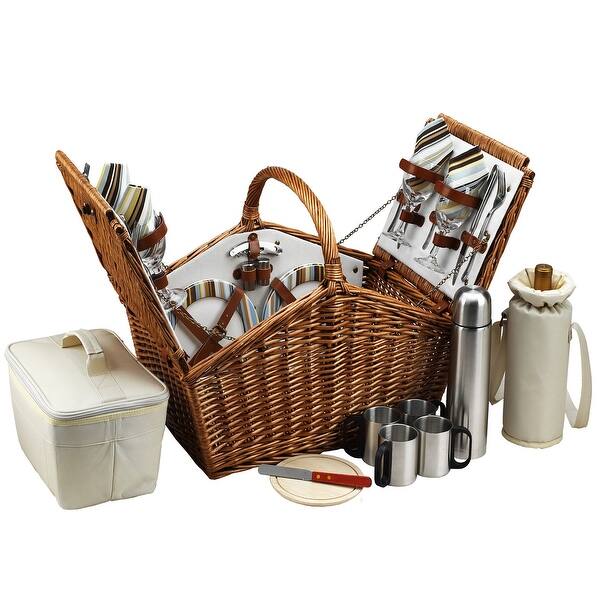 Picnic at Ascot Huntsman Basket for 4 w/coffee service Santa Cruz