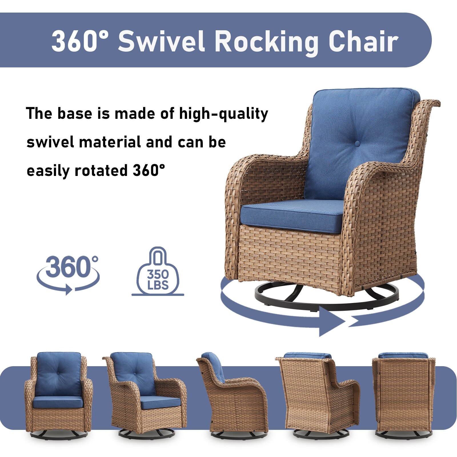 Swivel rocker hotsell patio chair base