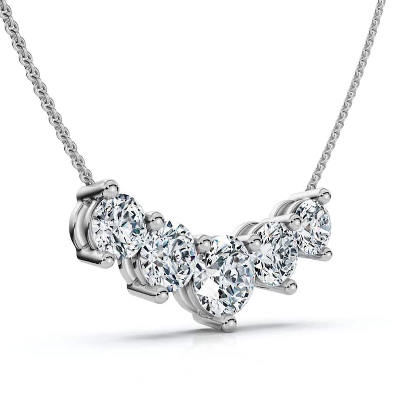 3Ct Silvie Diamond Necklace Gold 18" Lab Grown EF/VS