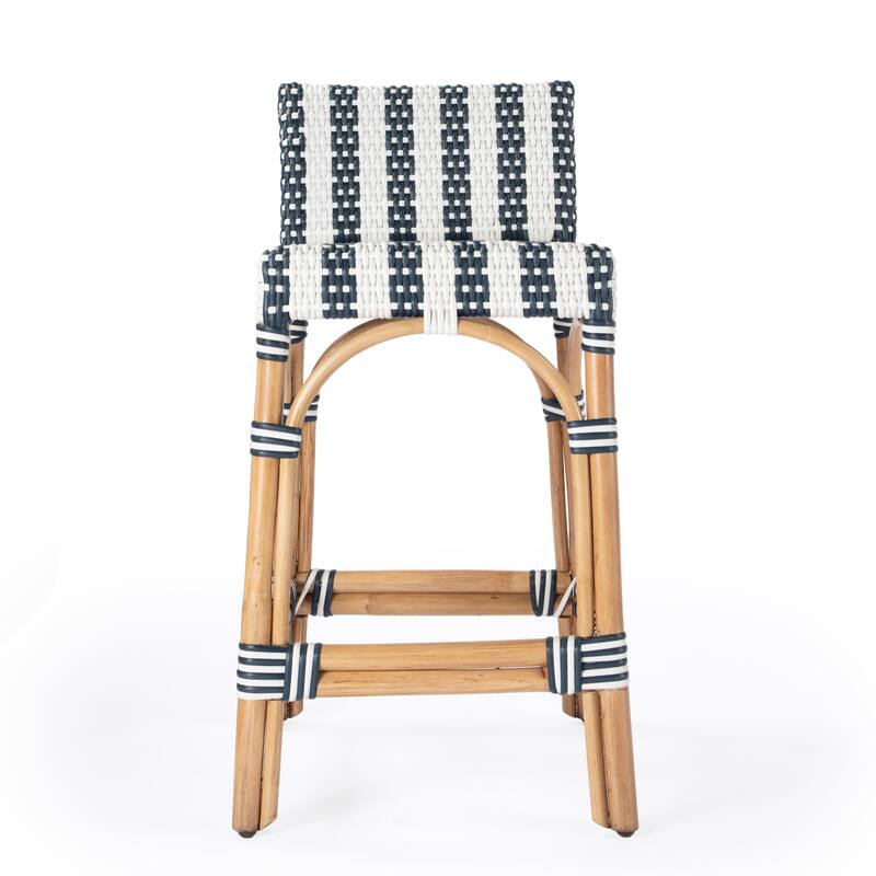 Serienna 24.5"H Seat Rattan Low Back Counter Stool