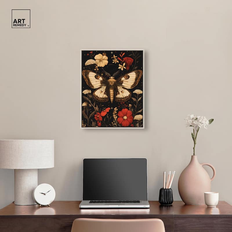 Flying Moth Canvas by Art Remedy