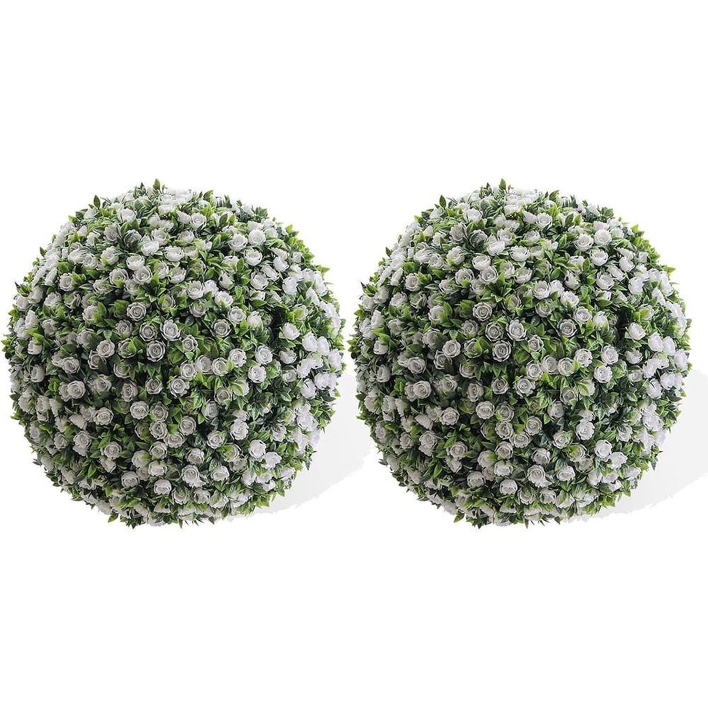 2PCS 17" Artificial Flower Topiary Decorative Balls for Home Decor - 17.7 inch