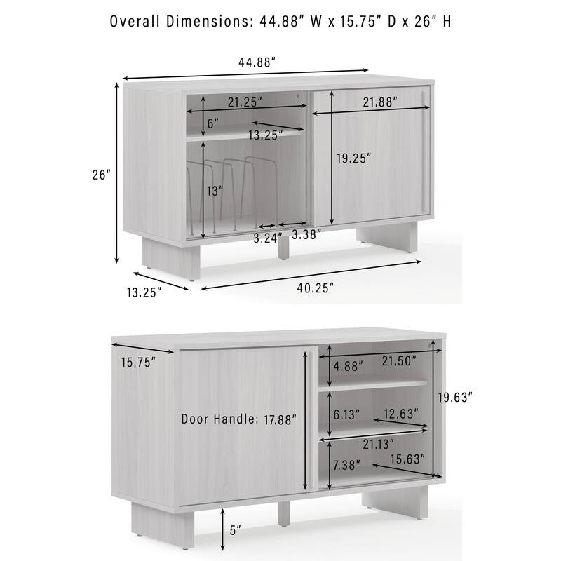Crosley Gemma Medium Record Player Cabinet With Vinyl Storage