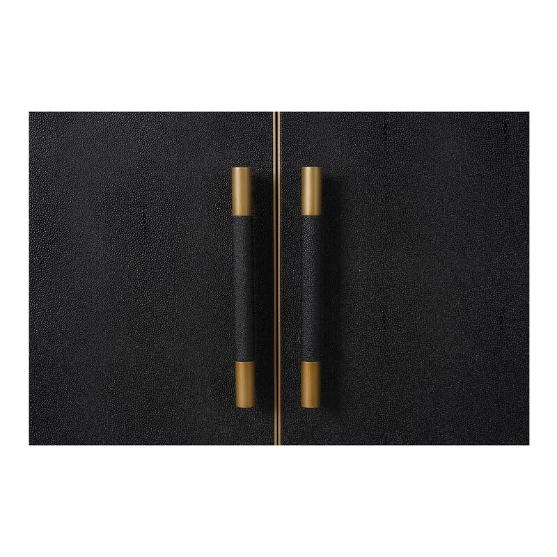 NADAAL STUDIOS Vaughn, Sideboard, Shagreen Patterned Vegan Leather with Brass Legs - 76"W x18"D x34"H