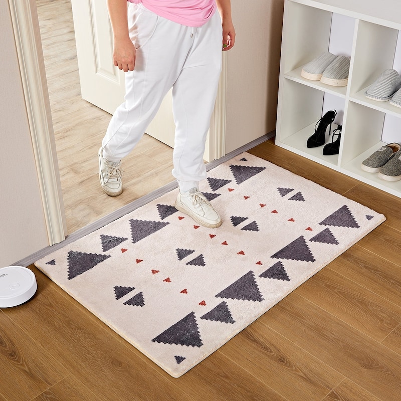Front Door Mat Entry Doormat Non Slip Thin Washable Inside Entryway Mats for Home Entrance