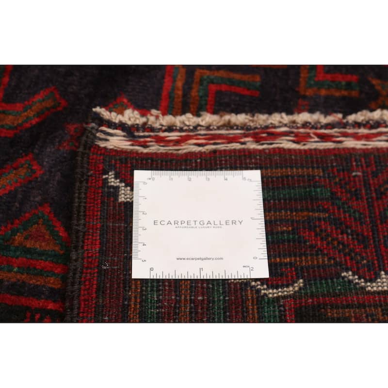 Teimani Navy, Red Rug 3'10" x 6'5" - 3'10 x 6'5