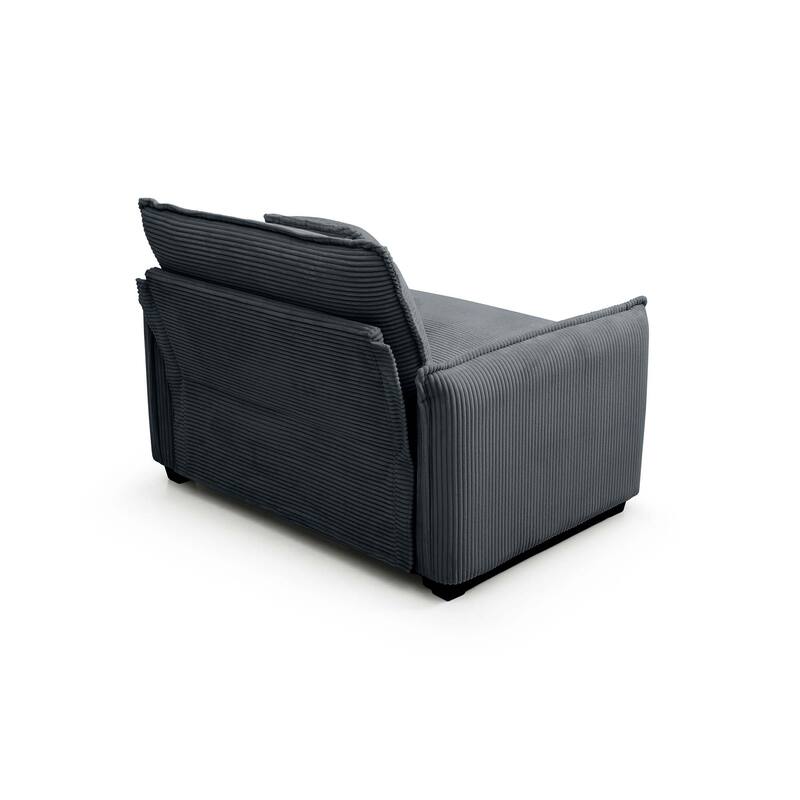 Living Room Accent Chair, Modern Corduroy Upholstered Leisure Armchair Pure Color Sofa Chair with Pillows and Removable Armrests