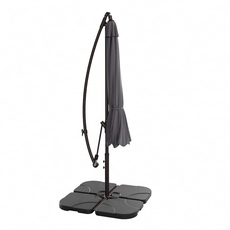 Steele 10-ft. Offset Patio Umbrella with Weight Base Stand