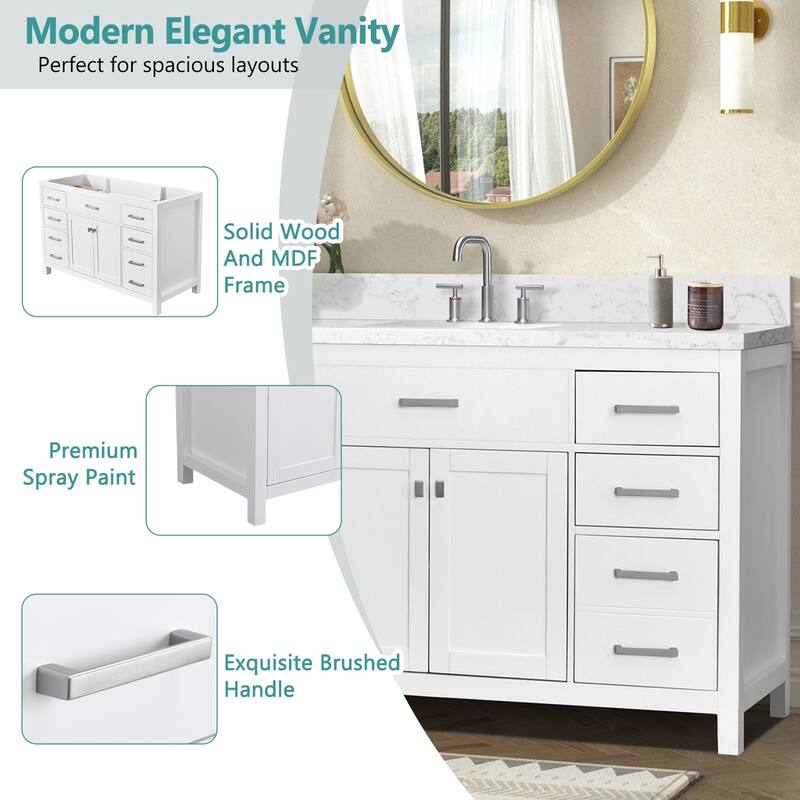 Nephelily 48" 60" 72" Uni-Vanity Bathroom Cabinet with Tall Drawer
