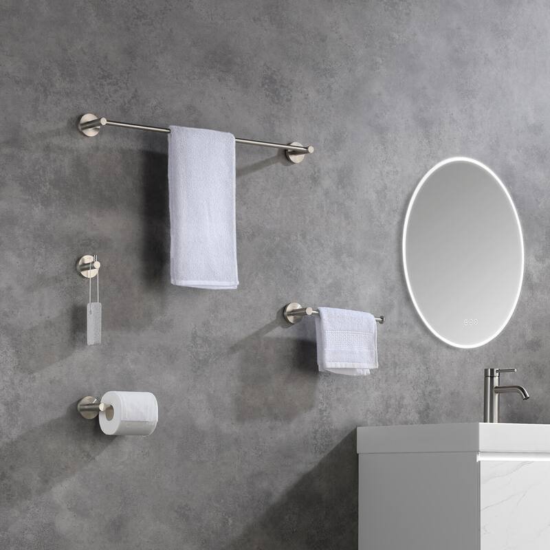 Circular 4-Piece Bathroom Hardware Set