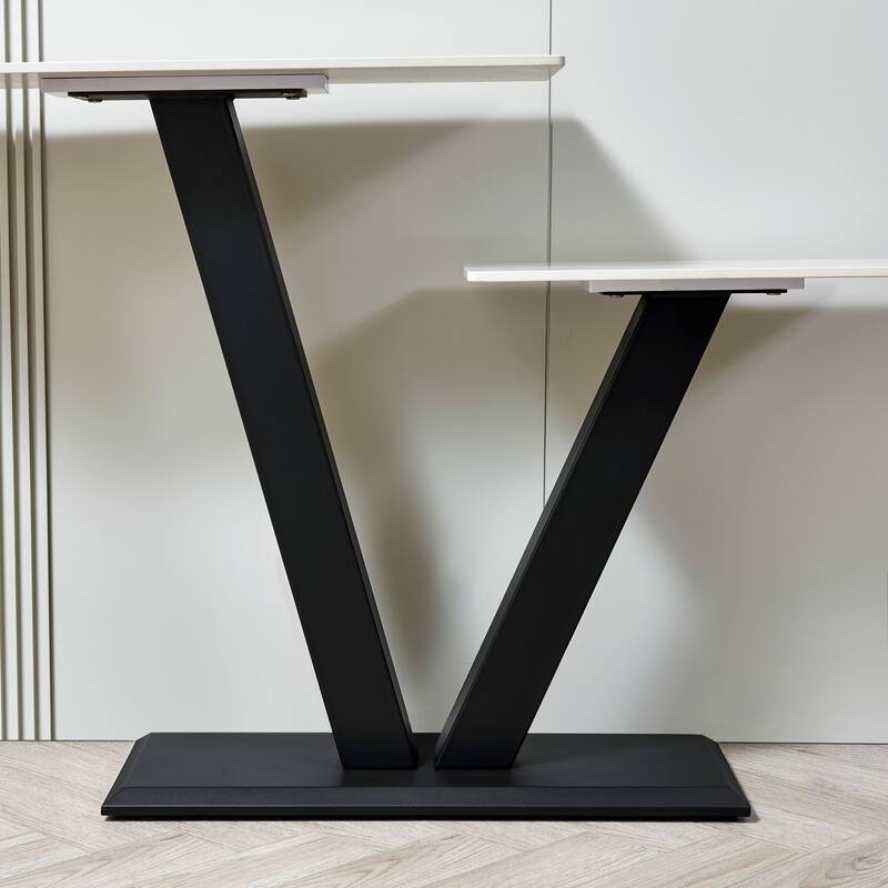 Modern Console Table with Metal Frame and Adjustable Foot Pads
