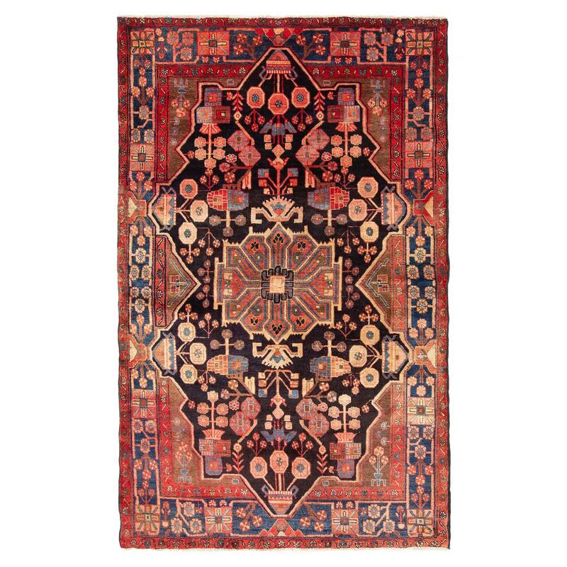 ECARPETGALLERY Hand-knotted Anatolian Vintage Black Wool Rug - 4'10 x 7'9 - Black - 4'10 x 7'9