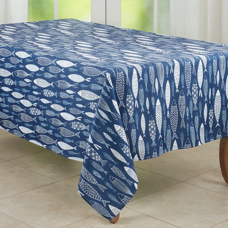Tablecloth With Fish Design - 65"x84"