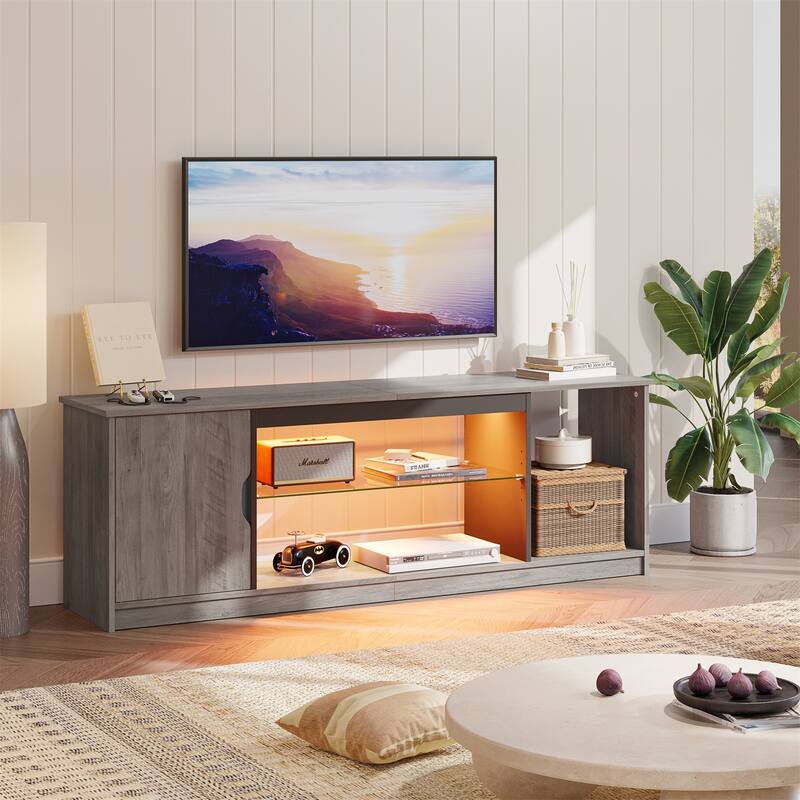 Modern TV Stand for up to 65" TVs Gaming Entertainment Center with Adjustable Shelves for PS5 - 58 inches
