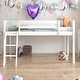 preview thumbnail 2 of 7, Twin Size Wood Low Loft Bed with Convertible Ladder, Sturdy Frame and Safety Guardrails, Easy Assembly, White