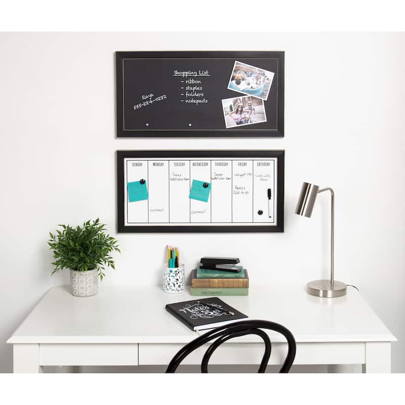 Black-framed Magnetic Weekly Calendar Dry Erase Board