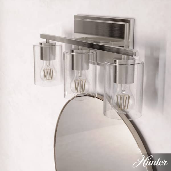 slide 2 of 11, Hunter Kerrison Bathroom Vanity Wall Light - Contemporary, Industrial, Transitional - Damp Rated! 21" - 3 Light - Brushed Nickel