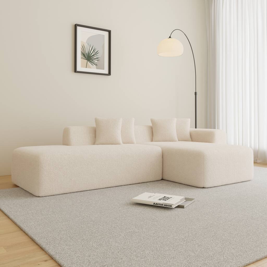 105.51" Modern L-Shaped 5-Seat Sofa with Chaise Lounge