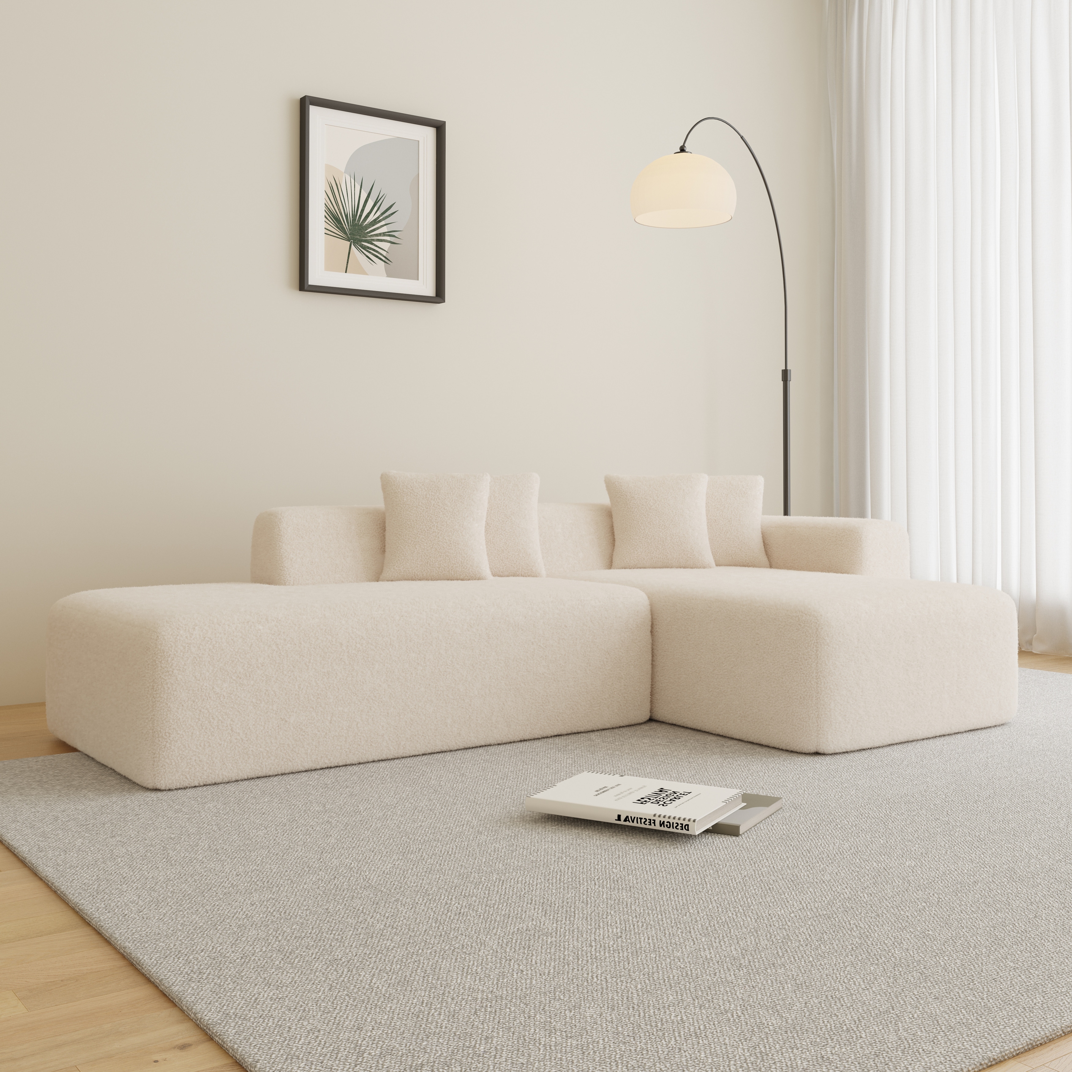 Modern L-Shaped 5-Seat Modular Sectional Sofa with Chaise