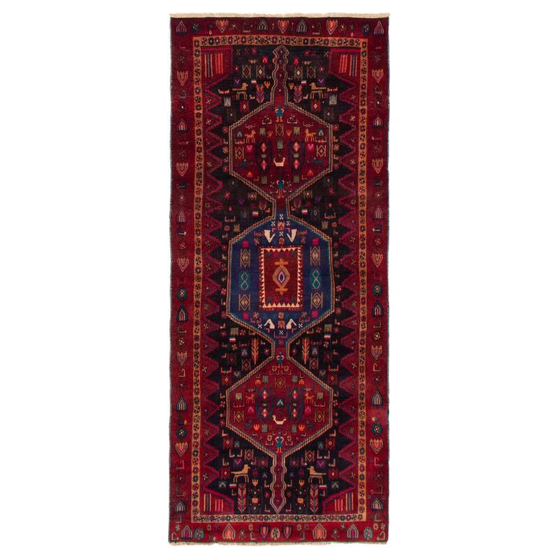 ECARPETGALLERY Hand-knotted Konya Anatolian Black Wool Rug - 3'11 x 9'3 - Black - 3'11 x 9'3