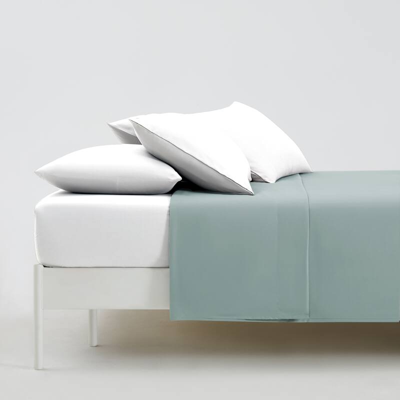 Vilano Oversized Flat Bed Sheet , 2 pack, Flat Sheet Only, Bed Sheet Separates - Twin XL - Steel Blue