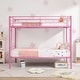 preview thumbnail 5 of 13, Metal Twin Over Twin Bunk Bed Frame with Side Ladders, 13inch Under-Bed Storage, Squeak-Resistant, Full-Length Guardrails