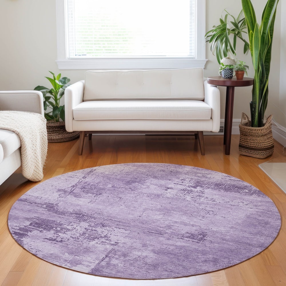 Machine Washable Indoor/ Outdoor Abstract Modern Chantille Rug