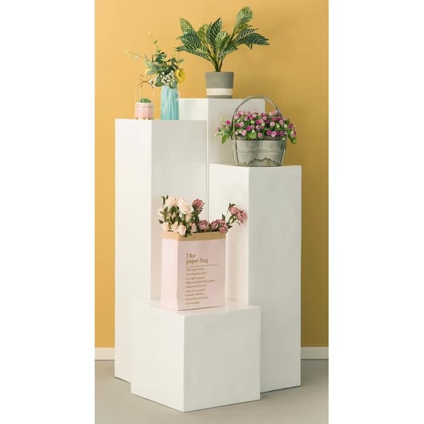 Farmhouse Flowerpot Pedestal Display Stand Rustic Pedestal Flowerpot  Storage Stand 