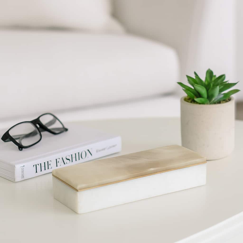 Marble Decorative Storage Box Lidded Keepsakes Jewelry Organizer