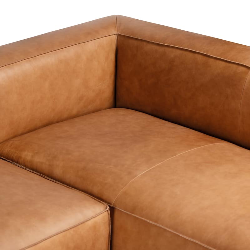 Poly & Bark Piazza Reversible Corner Sectional Sofa in Saddle Tan